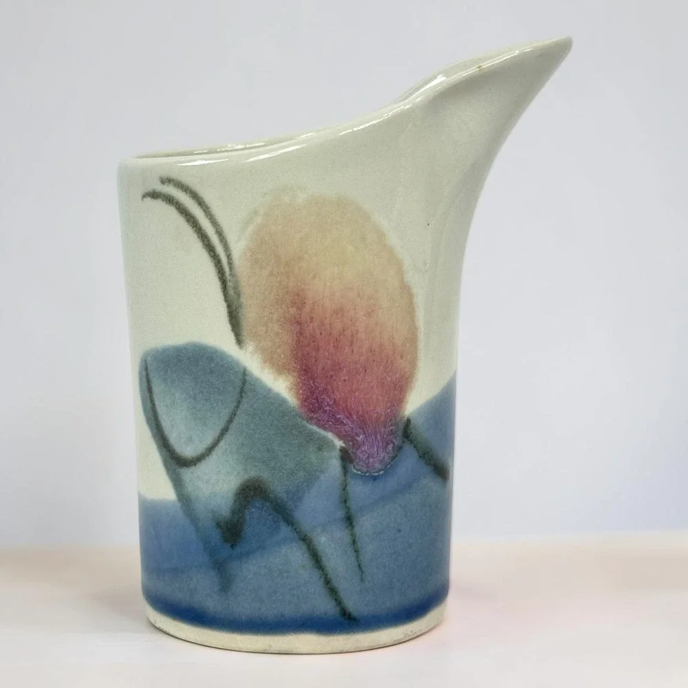 Vintage Jerry Pollari Studio Pottery Creamer Sugar Set Signed Oregon Ceramic
